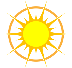 Drawing of sun in sky